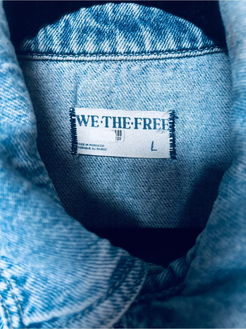 Free People We The Free Denim Jumpsuit Short Sleeve Coverall Blue Large L - Picture 7 of 10